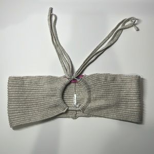Beige bralette crop top, size small